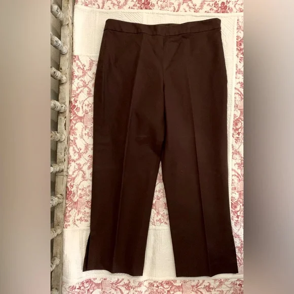 dark brown dress capris Paisley & Gray Downing Pants Slim Chocolate Brown Solid